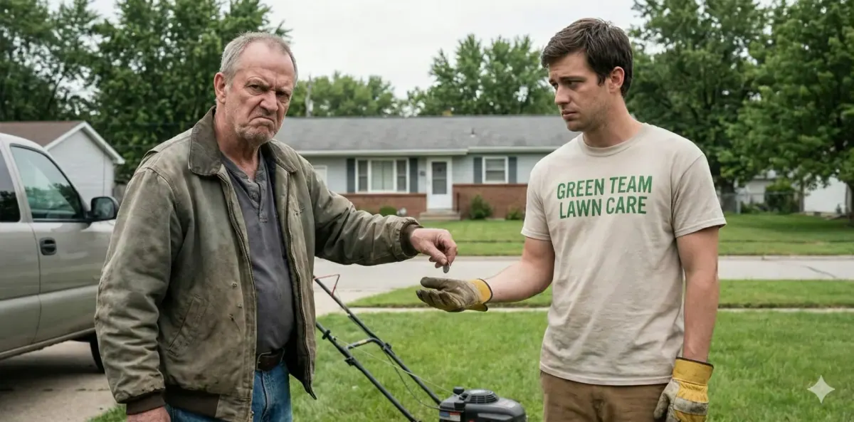 Someone who wants somethign for nothing paying a lawn care guy very little.