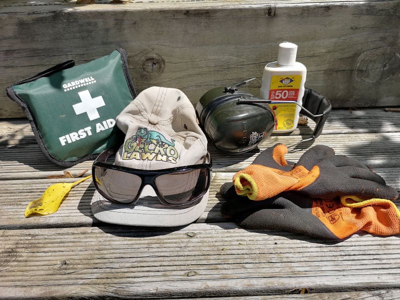 Safety equipment I use in my lawn care business