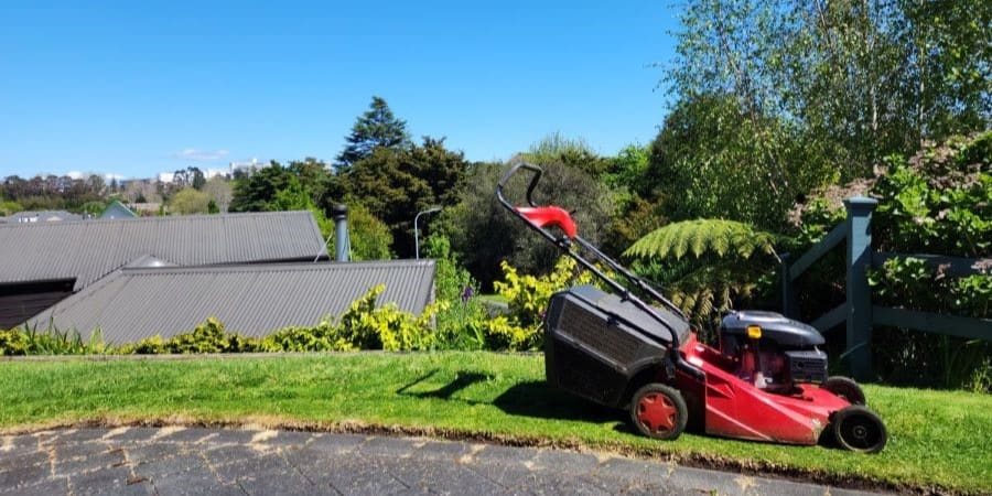 Lawnmower on a clients lawn