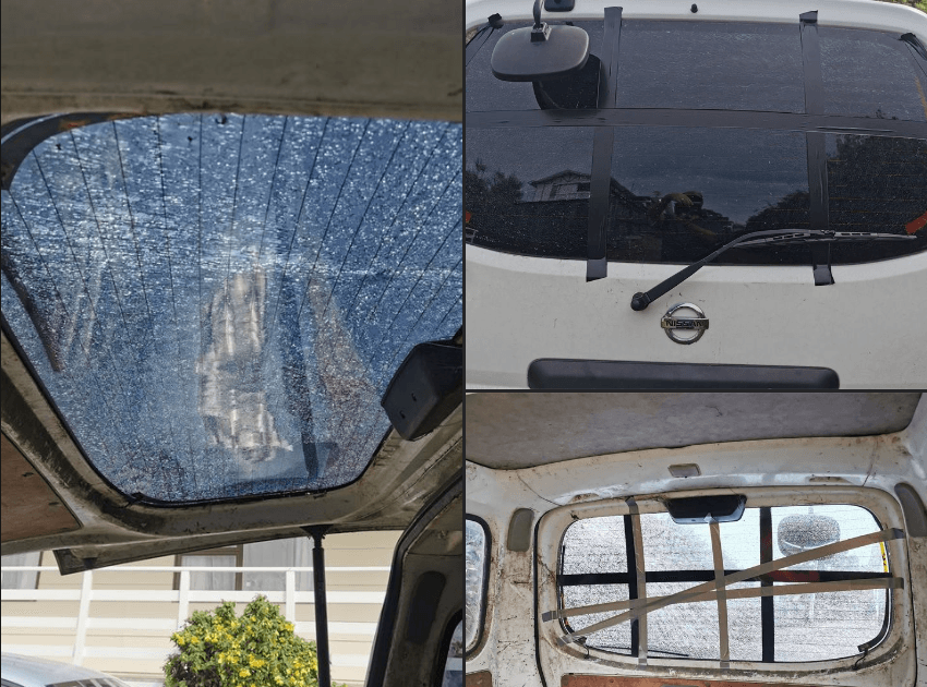 Broken window on the job