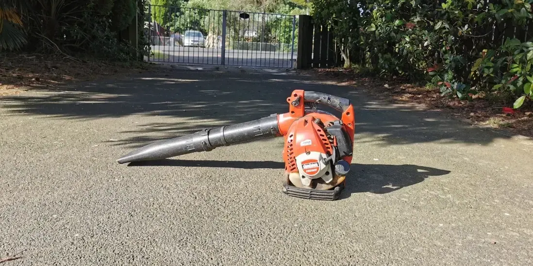 A leaf blower on a job